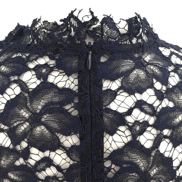 EnFocus Studio Dress Lace Navy Zip Up 12 - Picture 6 of 8